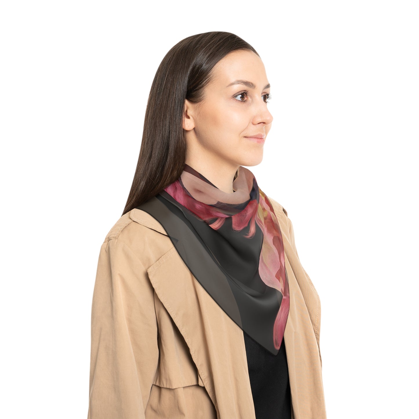 Pink Unicorn Girl Poly Scarf – Twilight Whimsy with Soft Pastels