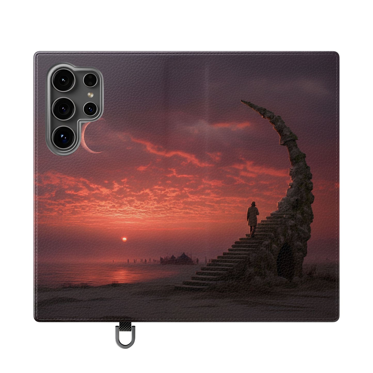 Twilight Sentinel Flip Cases – Moonlit Stairway to the Horizon