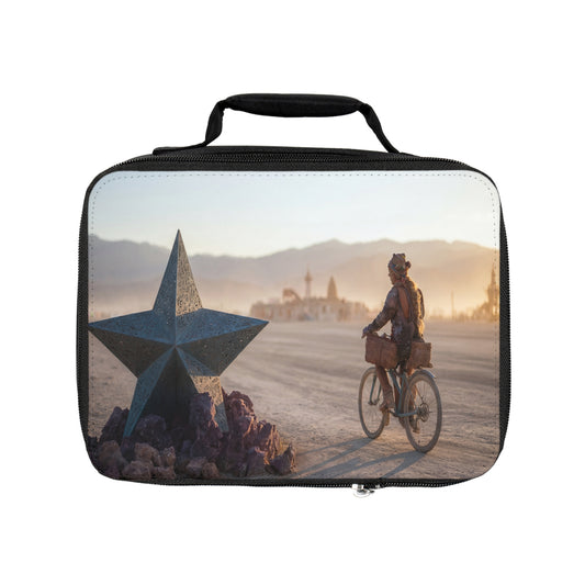 Desert Star Cyclist Lunch Bag – Sunset Ride Through the Burning Man Sands