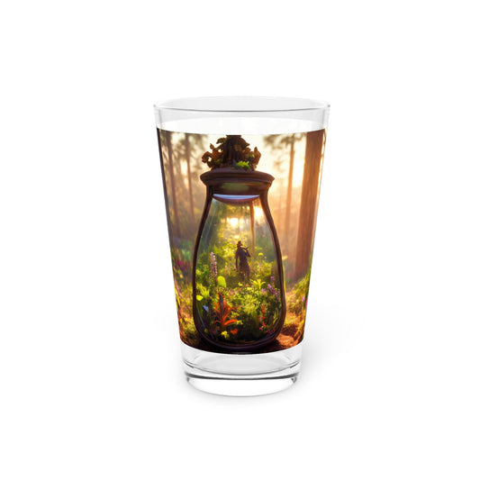 Enchanted Forest Terrarium Pint Glass – Golden Hour Microcosm