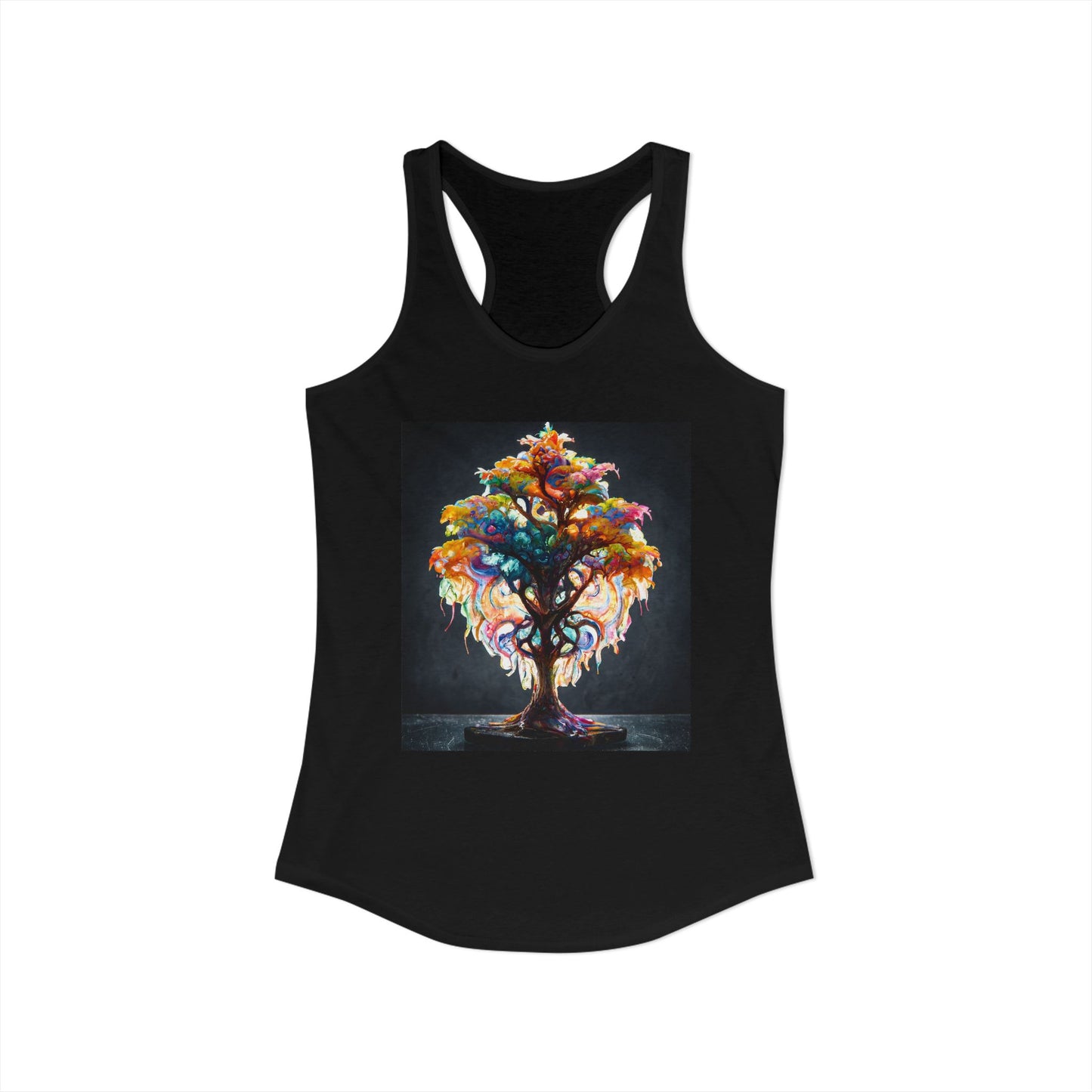 Spectrum Bloom Women's Ideal Racerback Tank – Painted Roots and Rainbow Canopy