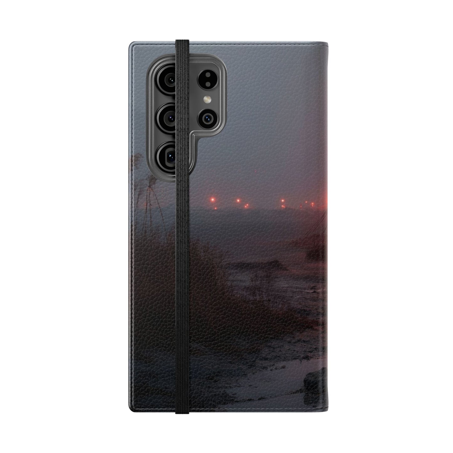 Crimson Circus Tent Flip Cases – Misty Coastside Lantern Scene