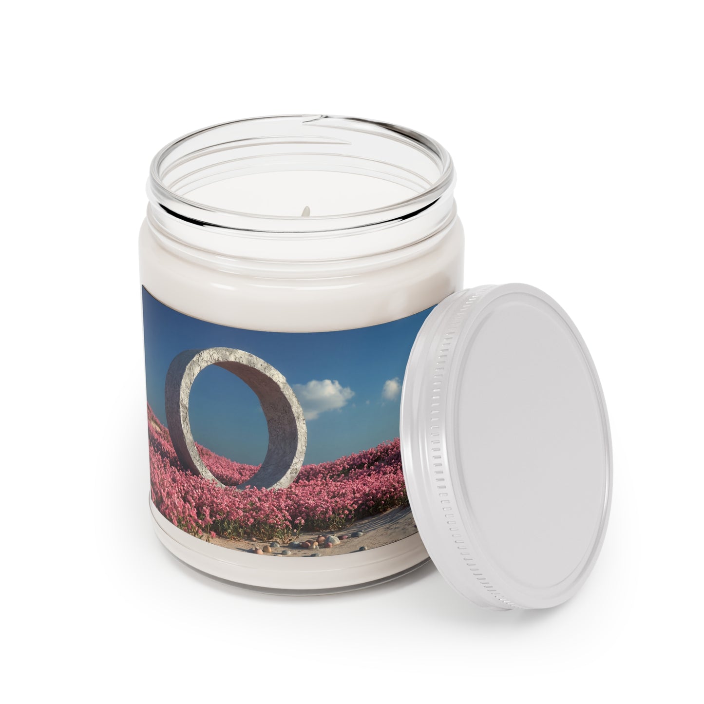 Celestial Ring Scented Soy Candles with White Lid, 9oz – Pink Bloom Portal