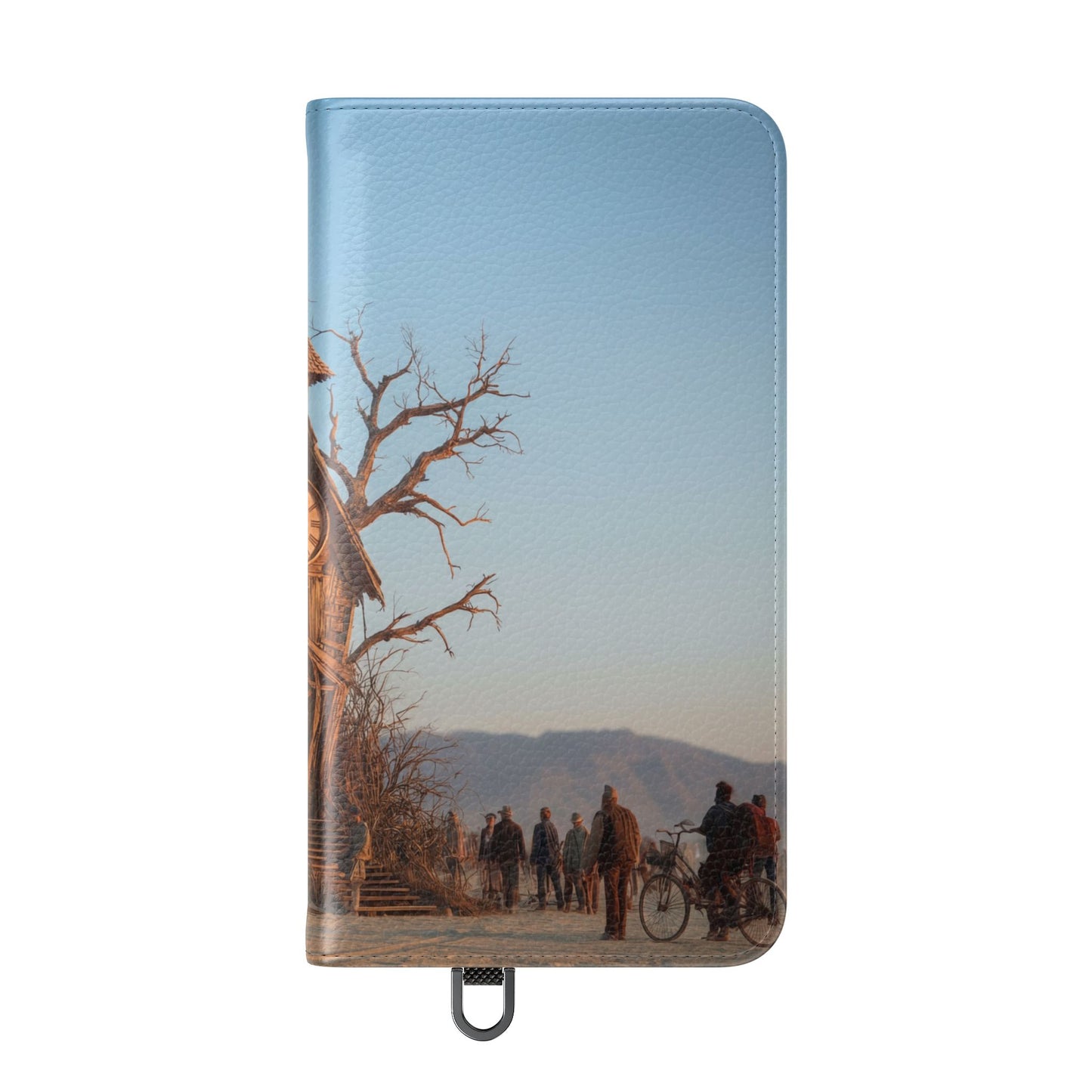 Clocktower Wanderers Flip Cases – Dusty Desert Sentinel Scene