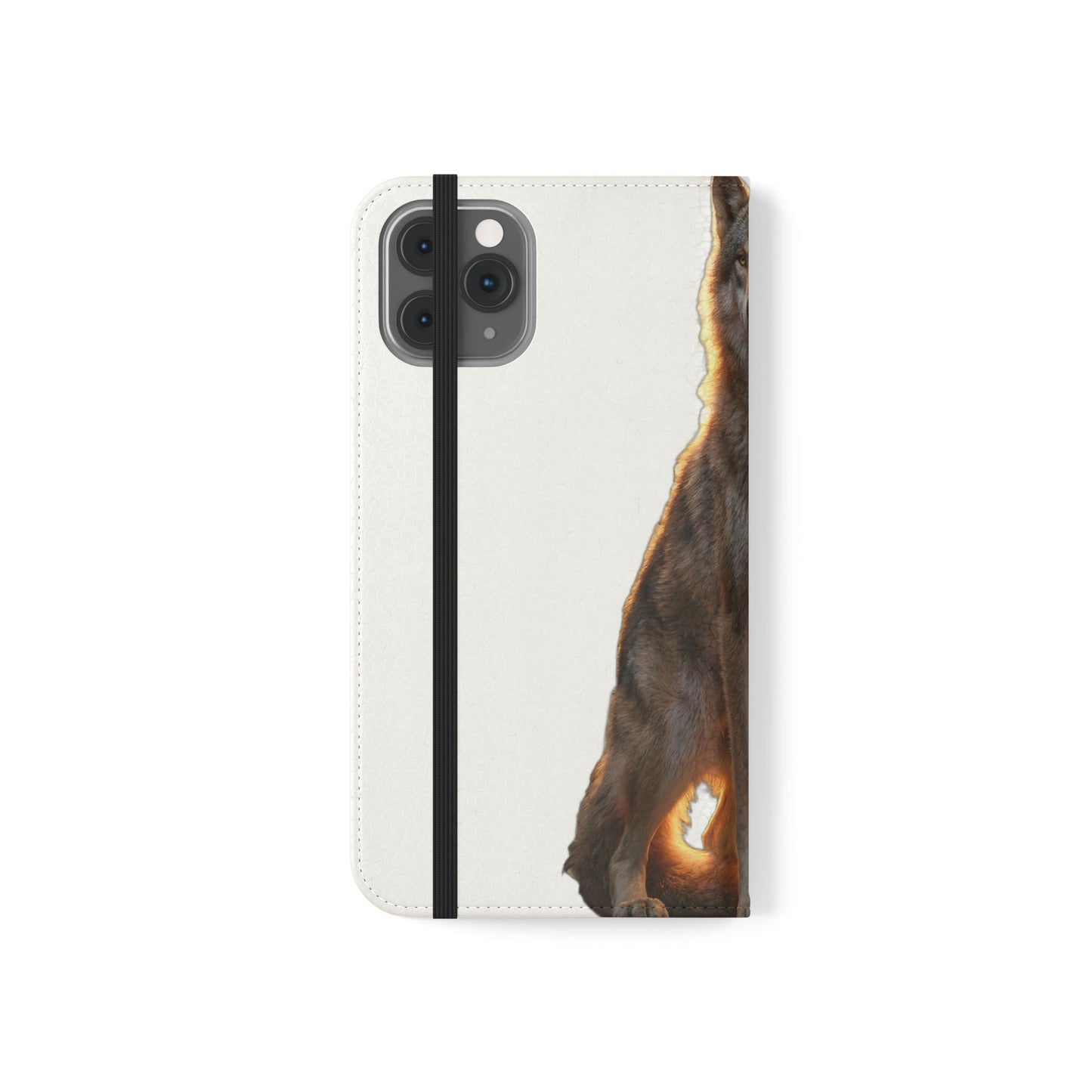 Sunlit Wolf Flip Cases – Golden Hour Sentinel Portrait