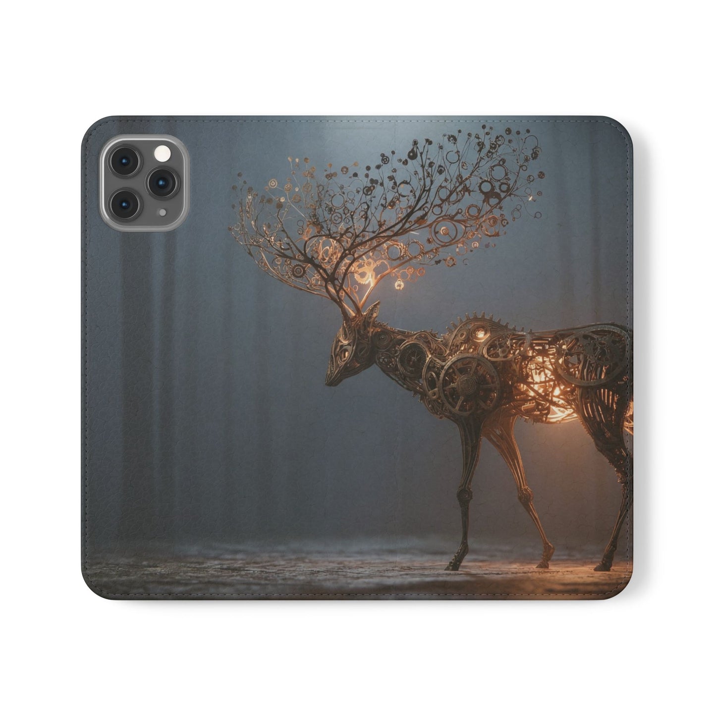 Mechanical Deer Flip Cases – Gears and Twilight Forest Guardian