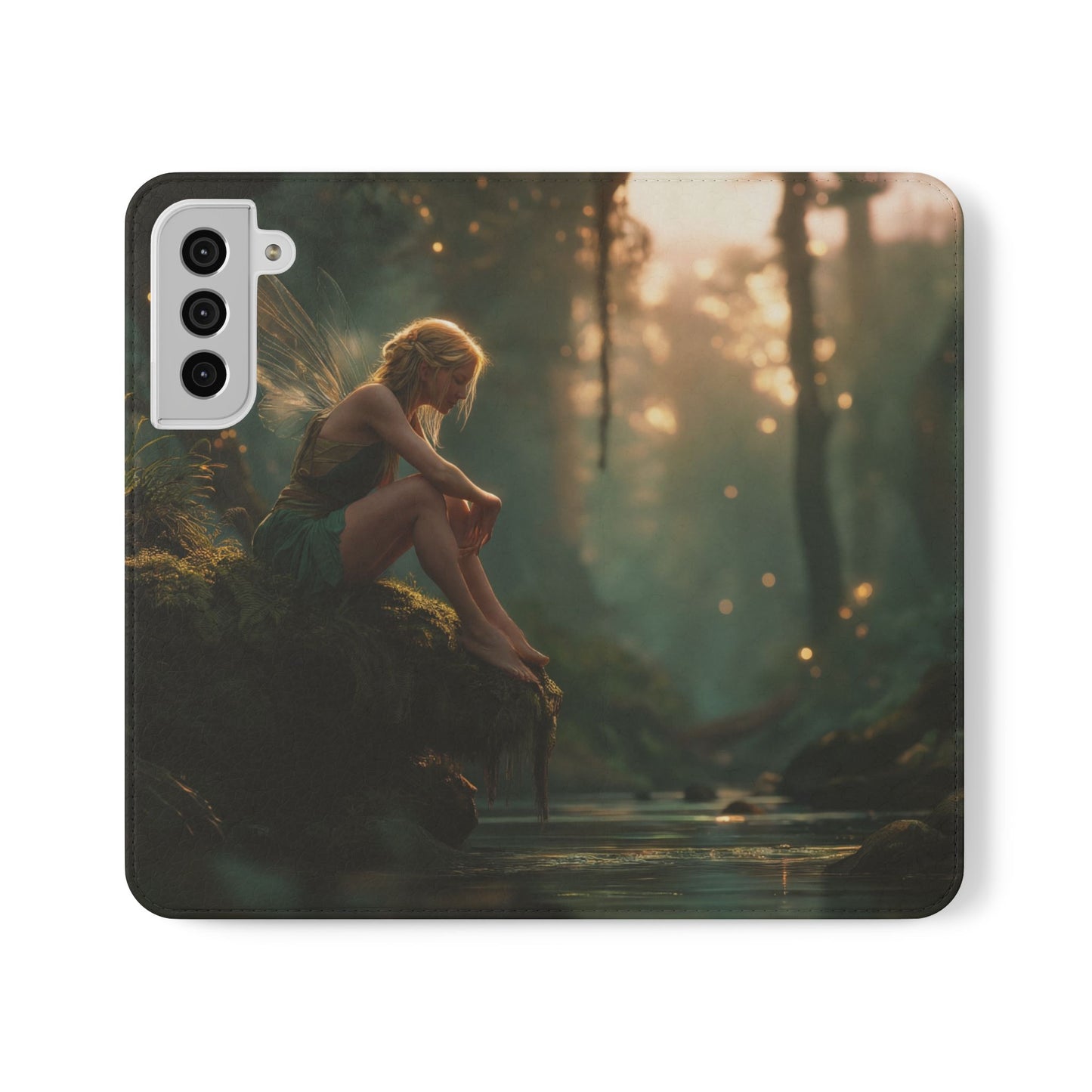 Mossy Bank Fairy Flip Cases – Golden Hour Sentinel Portrait