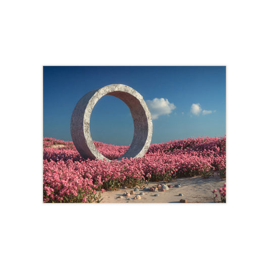 Stone Ring in Pink Bloom Ceramic Photo Tile – Portal to a Quiet Bloom