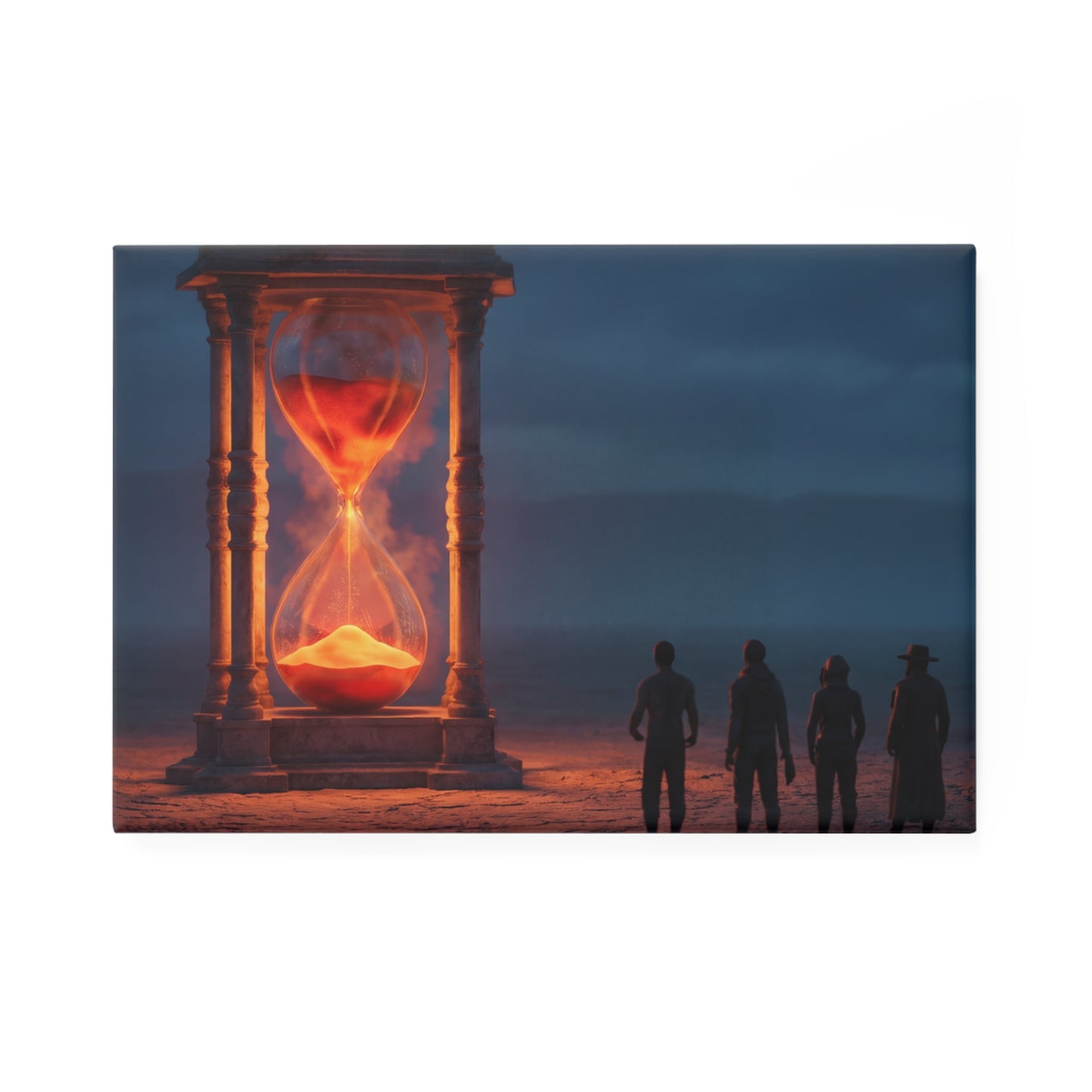 Hourglass Timekeeper Button Magnet, Rectangle (1 & 10 pcs) – Witnessing the Sands of Fate