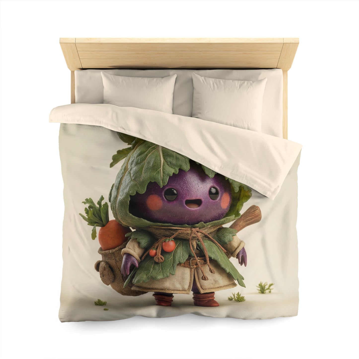 Cabbage Knight Microfiber Duvet Cover – Verdant Harvest Guardian