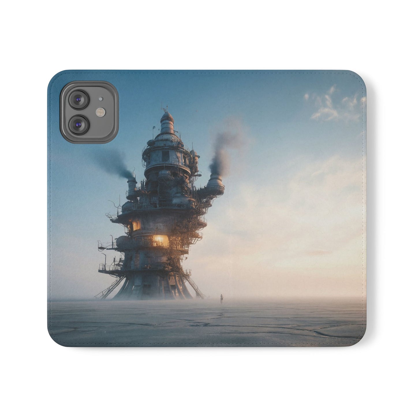 Steam-Stack Tower Flip Cases – Industrial Dawn Sentinel