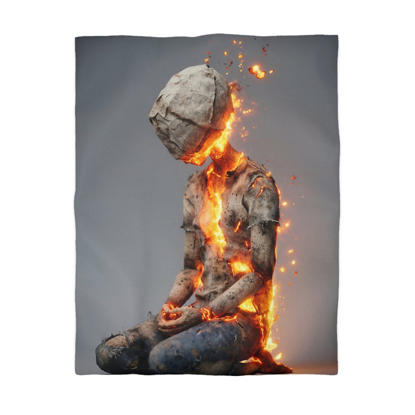 Fiery Awakening Microfiber Duvet Cover – Embers of Inner Transformation
