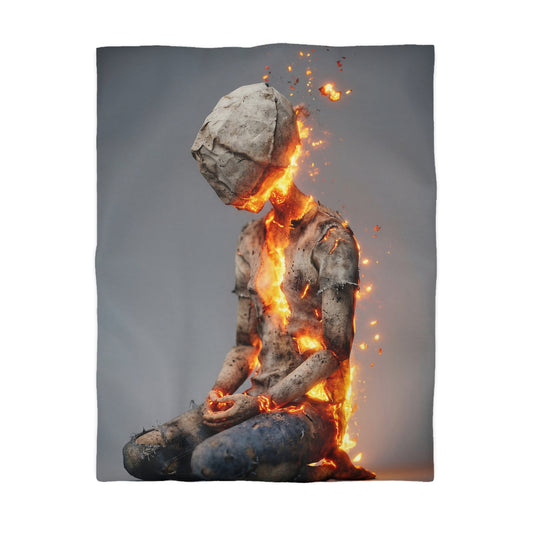 Fiery Awakening Microfiber Duvet Cover – Embers of Inner Transformation