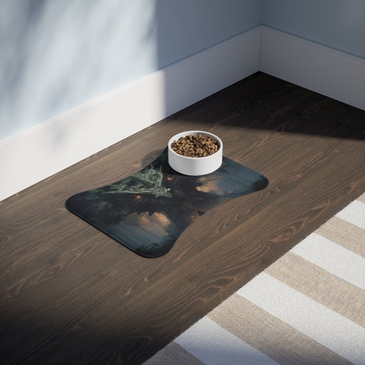 Ancient Dragon Sentinel Pet Feeding Mats – Moss-Grown Forest Guardian