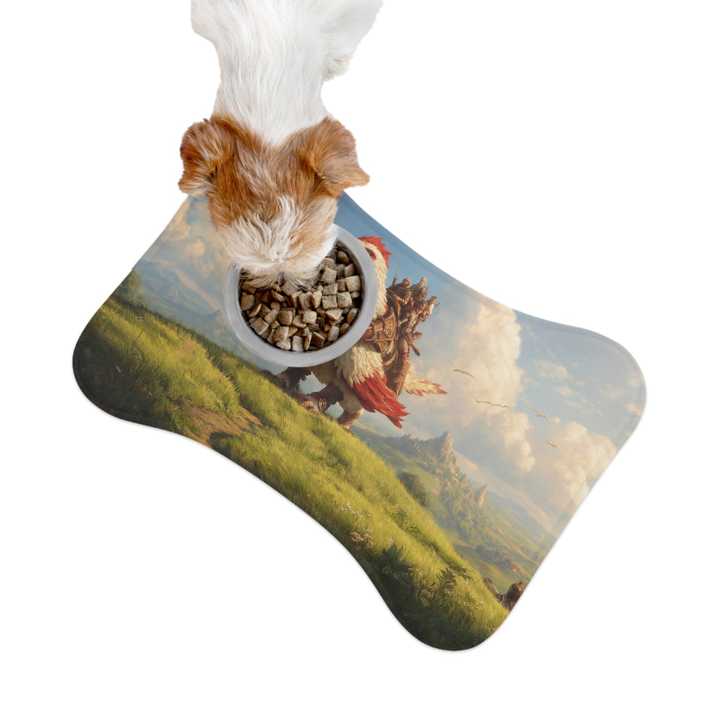 Skyward Eagle Rider Pet Feeding Mats – Sunlit Summit Adventure