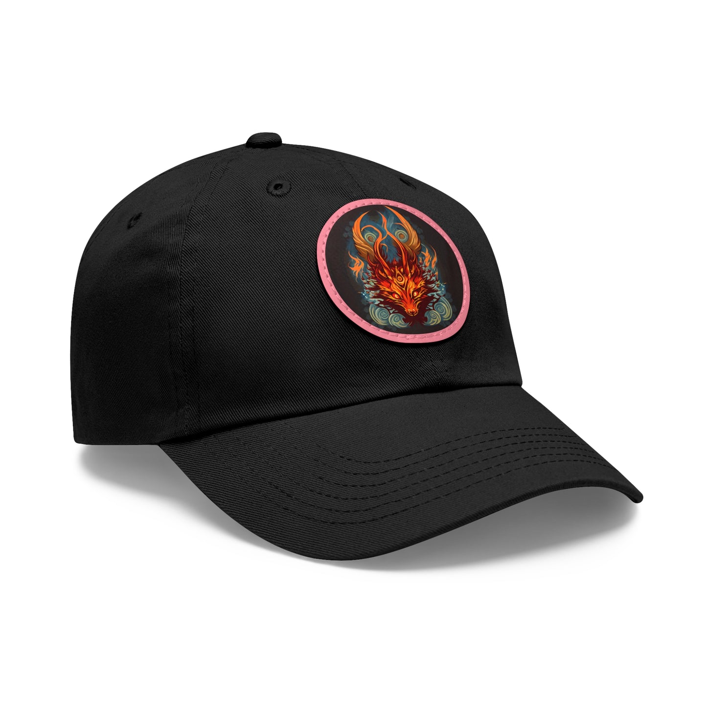 tshirt design, nine-tailed fox - Dad Hat with Leather Patch (Round)