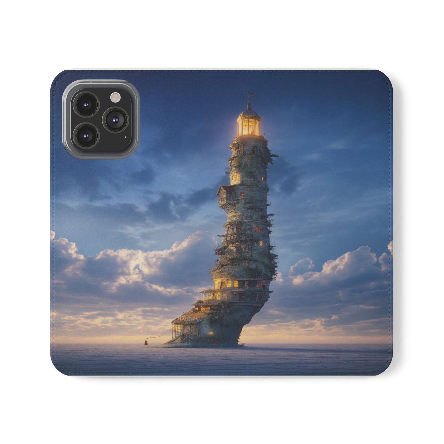 Twilight Sentinel Flip Cases – Lighthouse on a Storm-Tossed Sea
