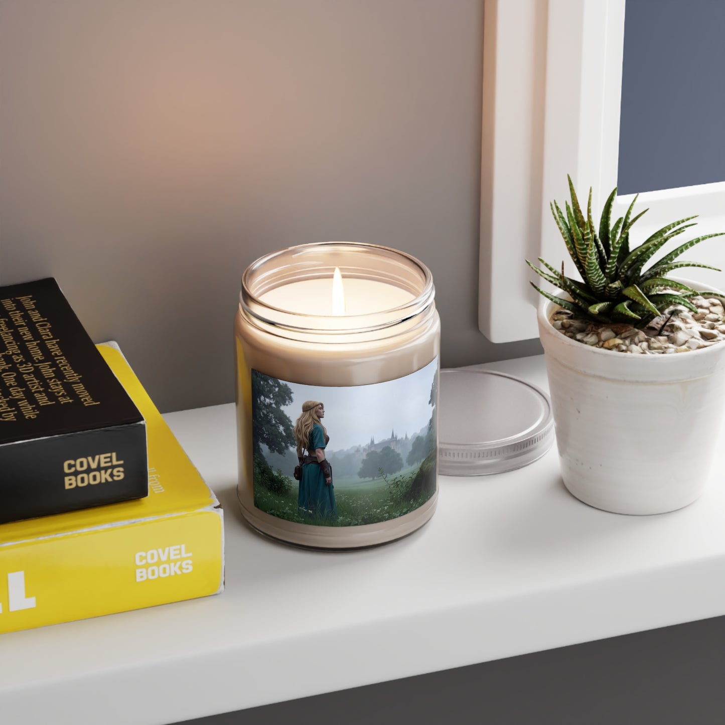 Misty Meadow Wanderer Scented Soy Candles with White Lid, 9oz – Whisper of Ancient Woods