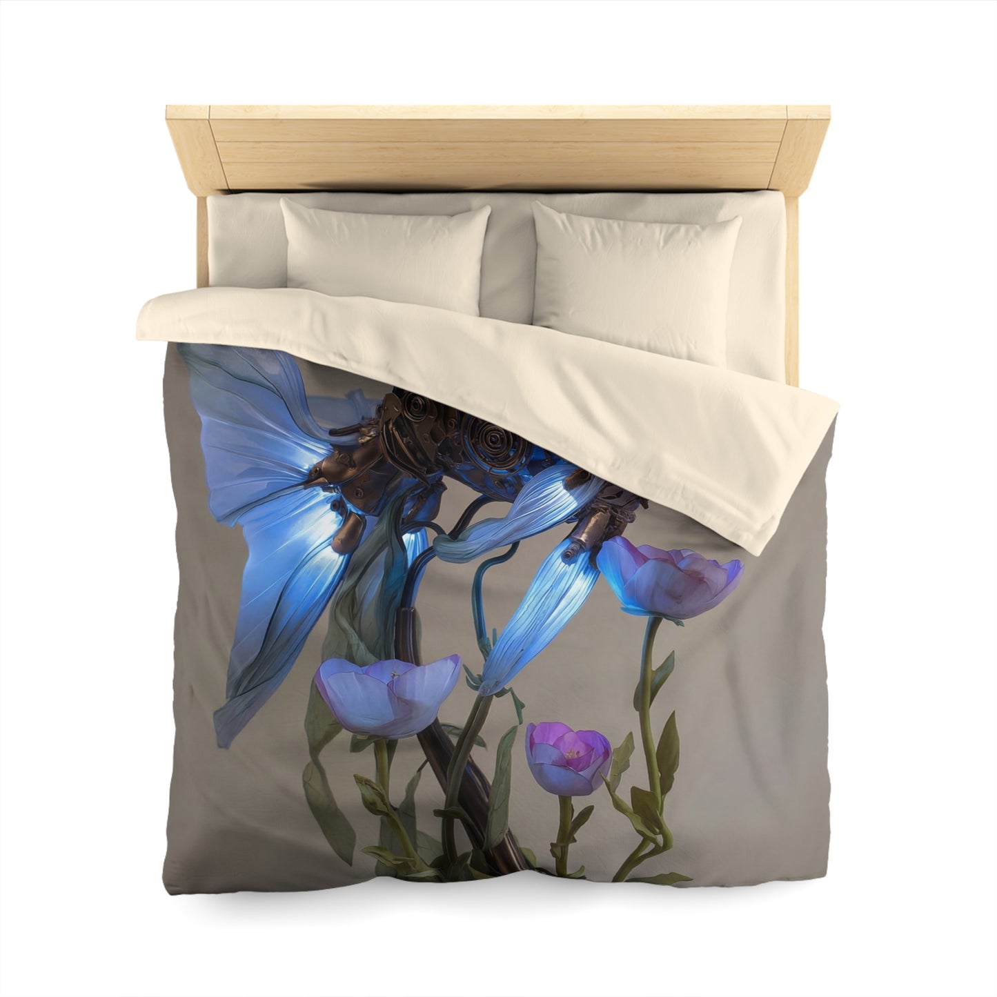 Steampunk Goldfish Microfiber Duvet Cover – Liquid Light Beneath the Bloom