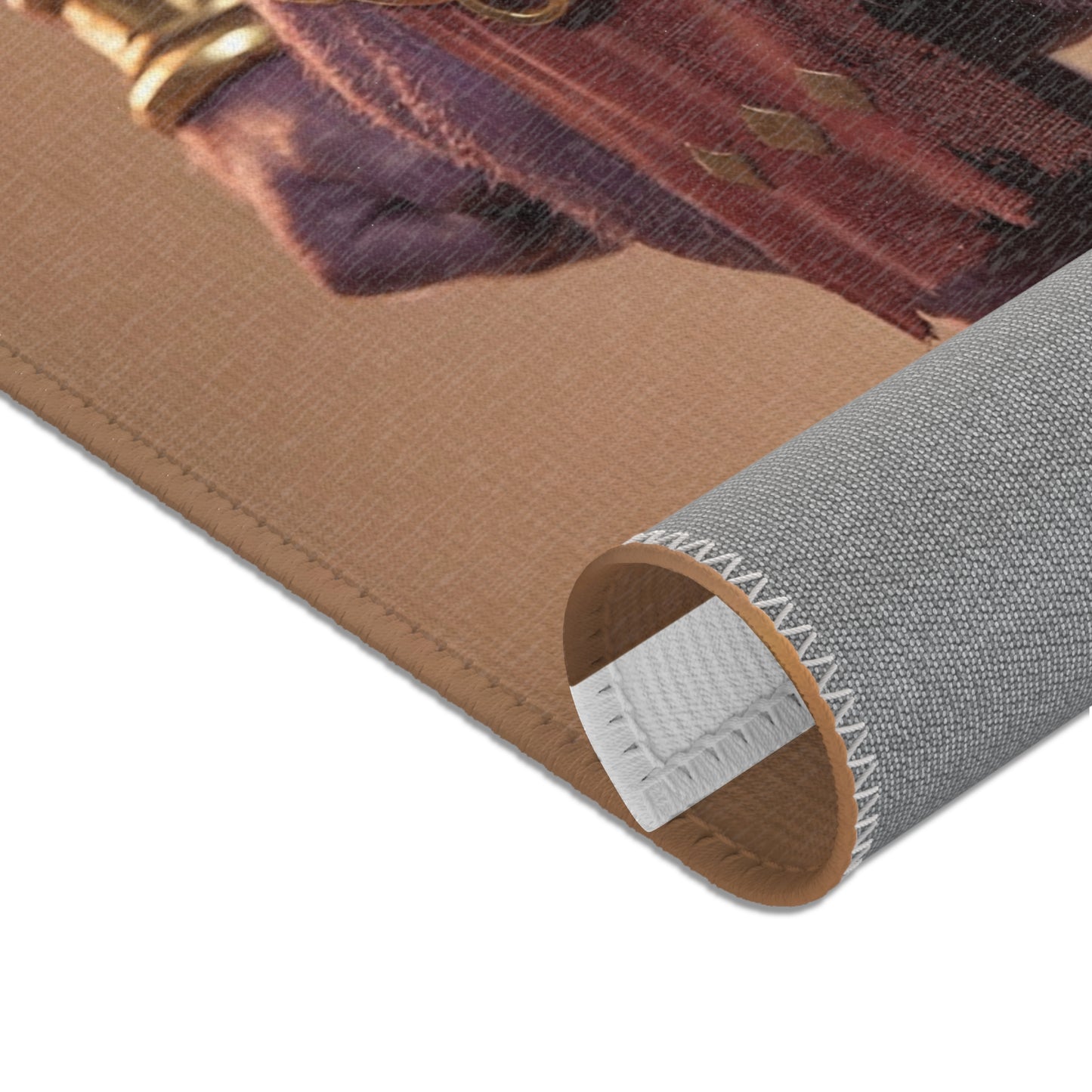 Purple Minotaur Guardian Area Rug – Warm Earth-Toned Mythic Presence