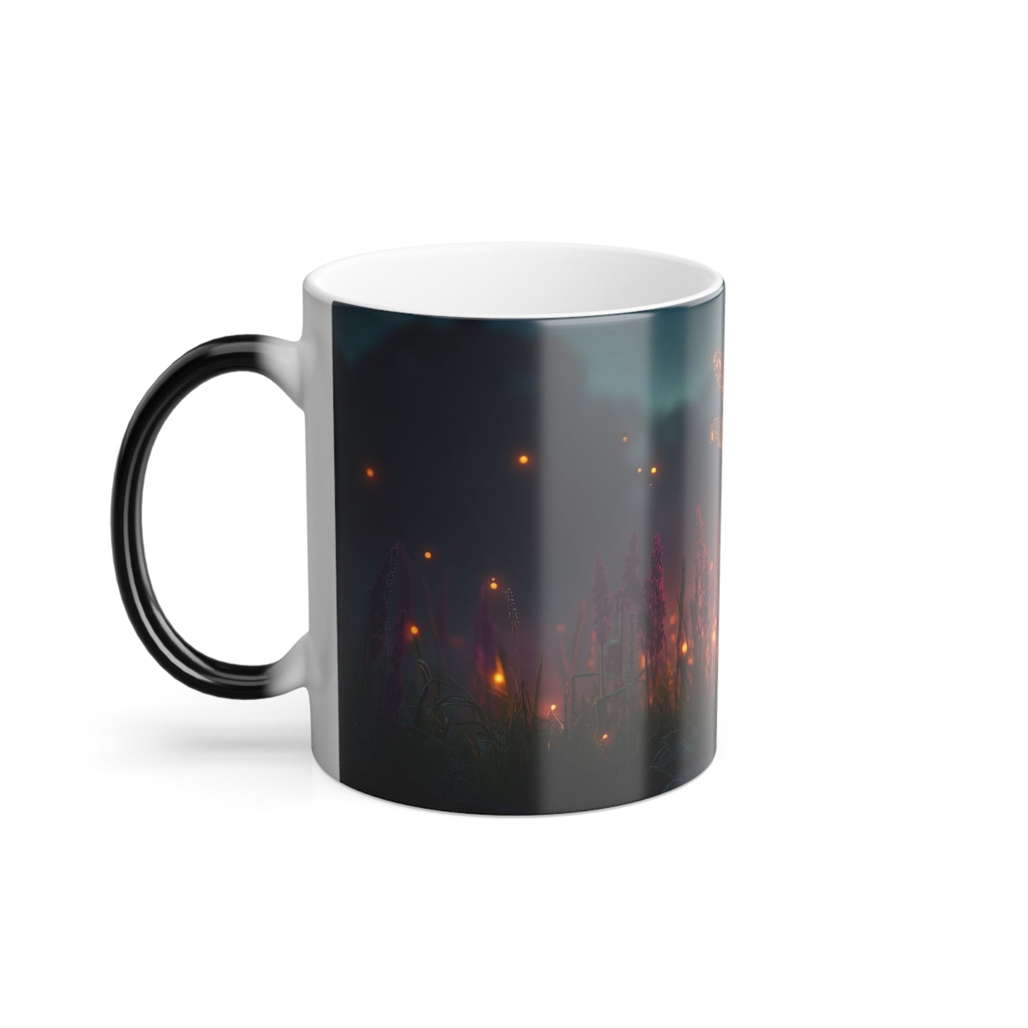 Fire-Wing Dragonfly Color Morphing Mug, 11oz – Amber Glow Over Twilight Marsh