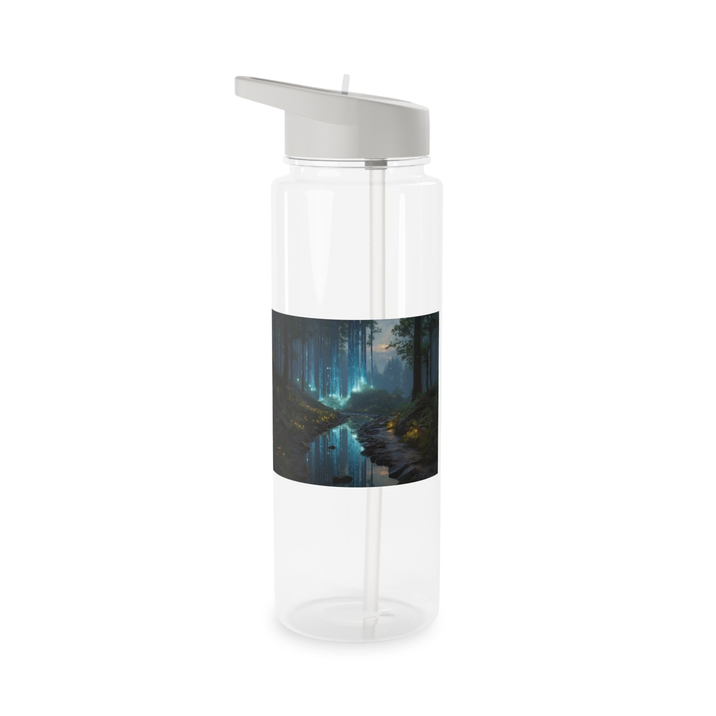 Glowing Tree Stream Tritan Water Bottle – Bioluminescent Forest Pathway
