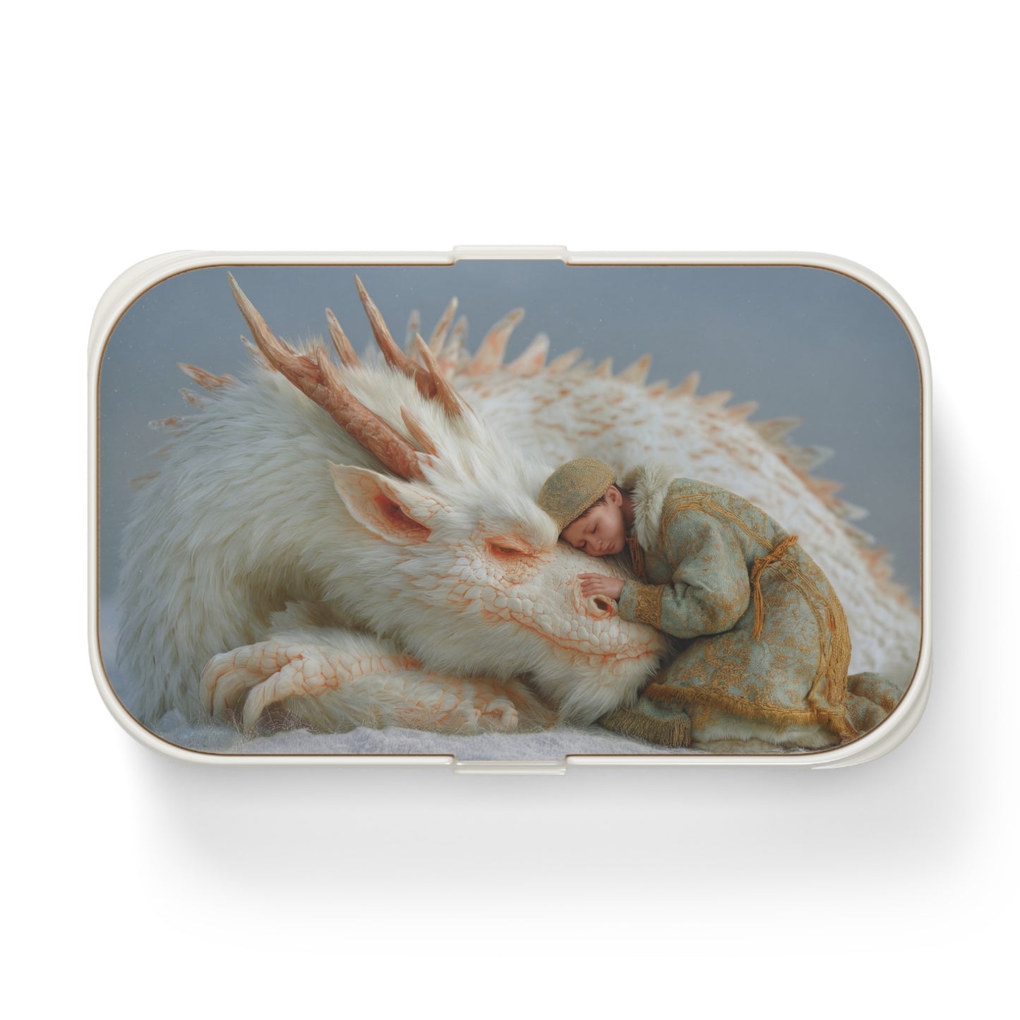 Dragon Guardian Bento Lunch Box – Snowbound Slumber with a White Wyrm