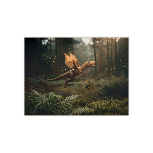 Winged Dinosaur Forest Tile – Sunlit Glade Soaring