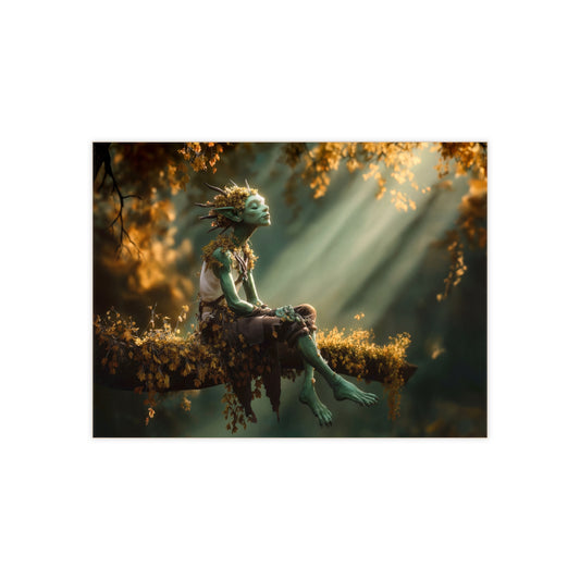Autumn Sprite Ceramic Photo Tile – Golden Leaf Reverie