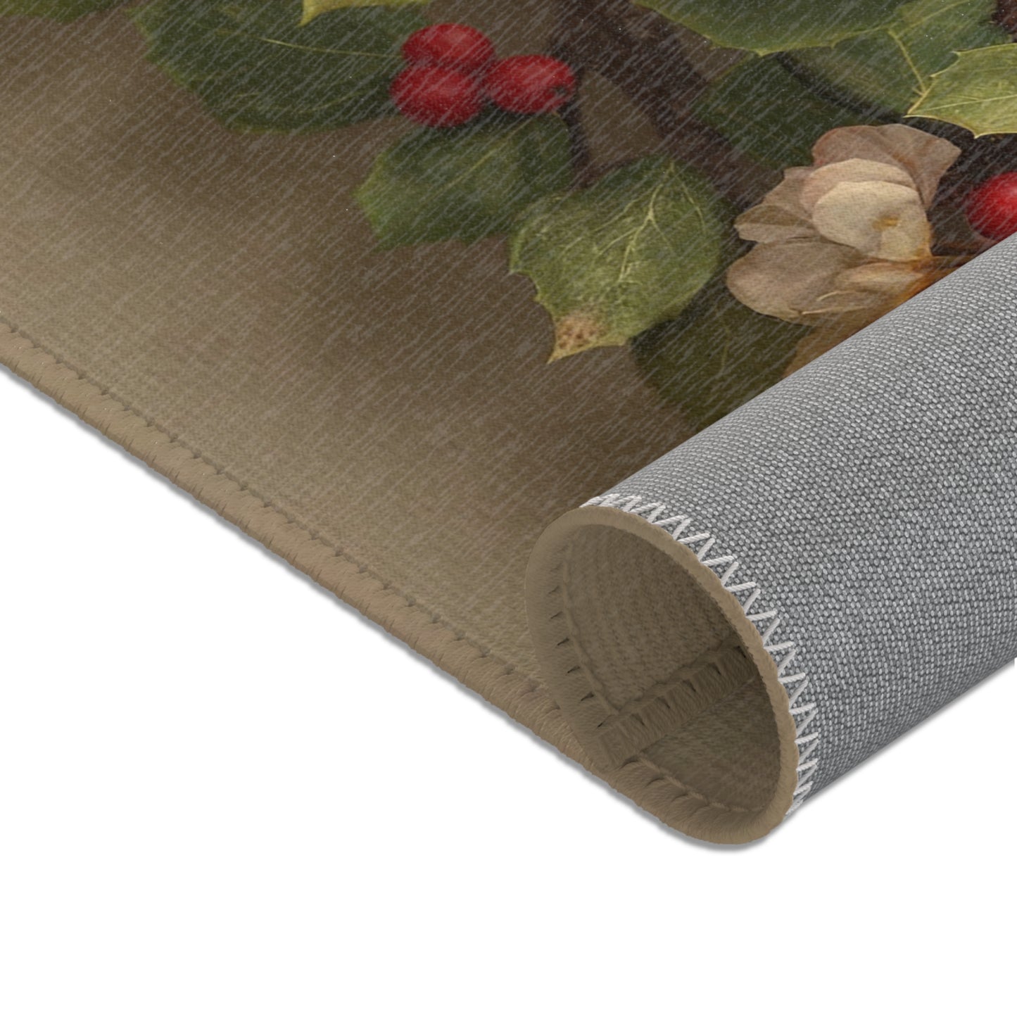 Holly & Blossom Garland Rug – Timeless Winter Reverie