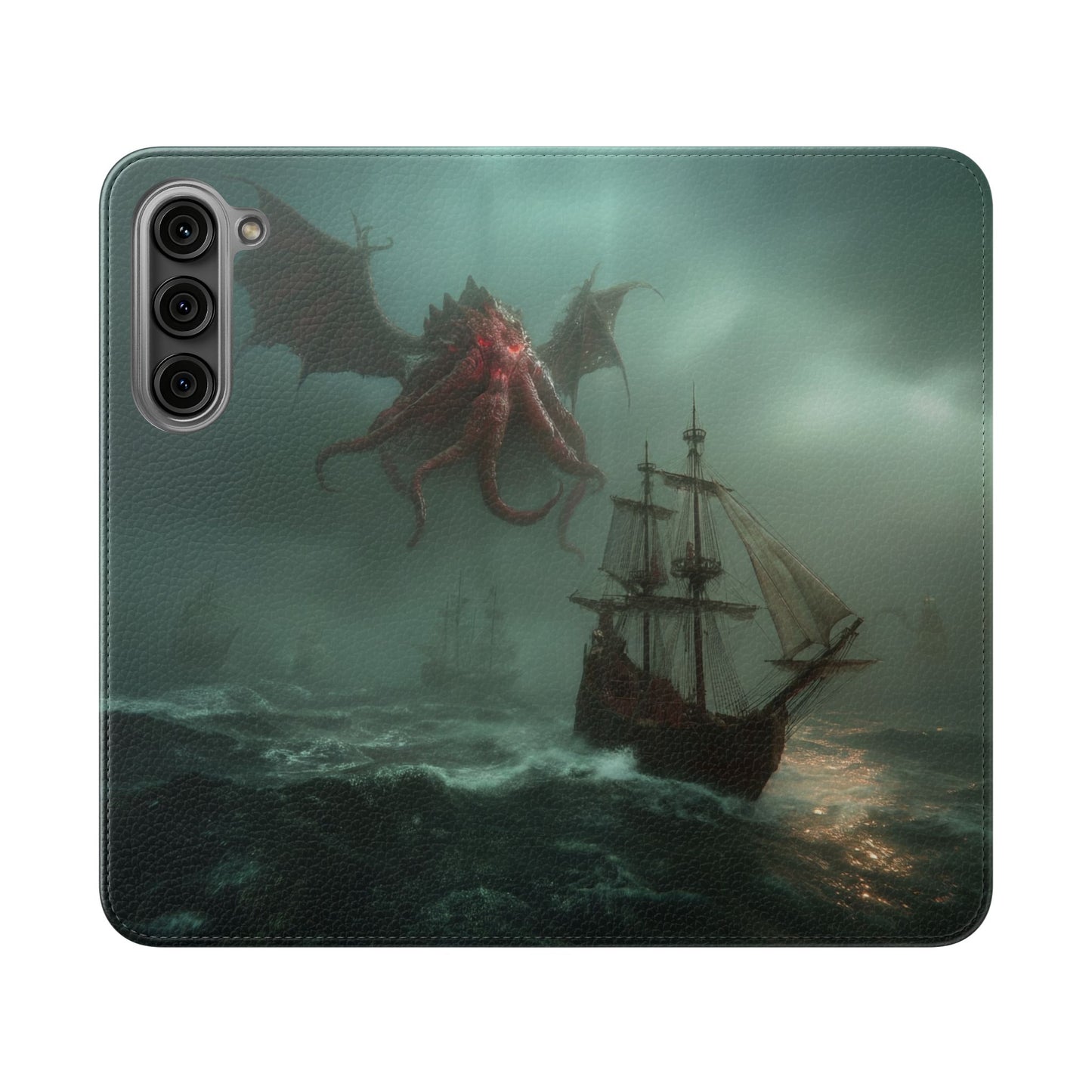 Leviathan Dragon Flip Cases – Crimson Sentinel at Sea