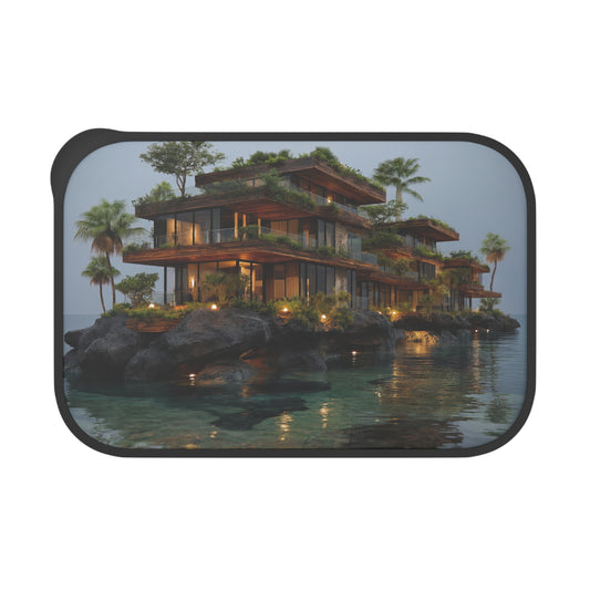 Ocean-Edge Treehouse Bento Box – Twilight Sanctuary on a Rock