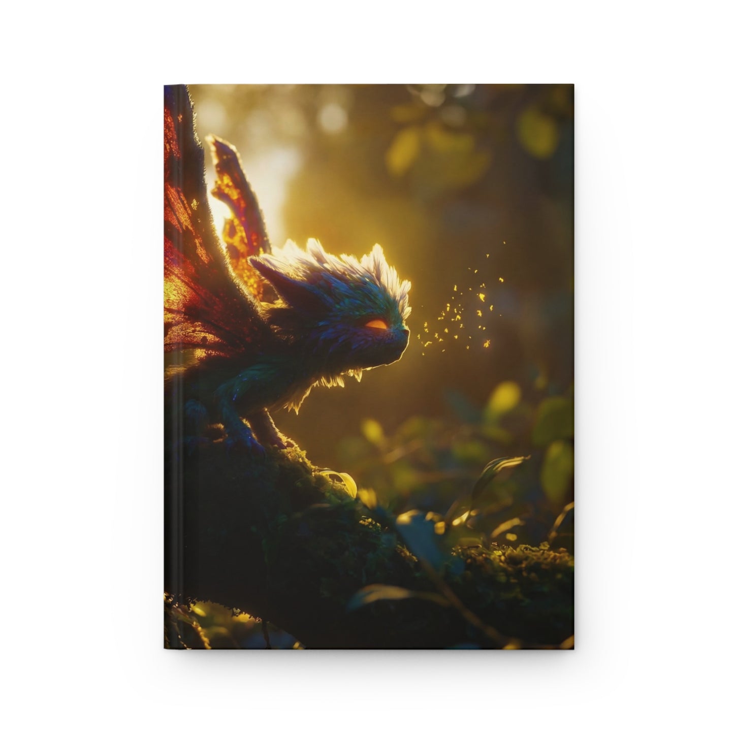 Sunlit Forest Dragonling Hardcover Journal Matte – Golden Winged Whispers of the Wild
