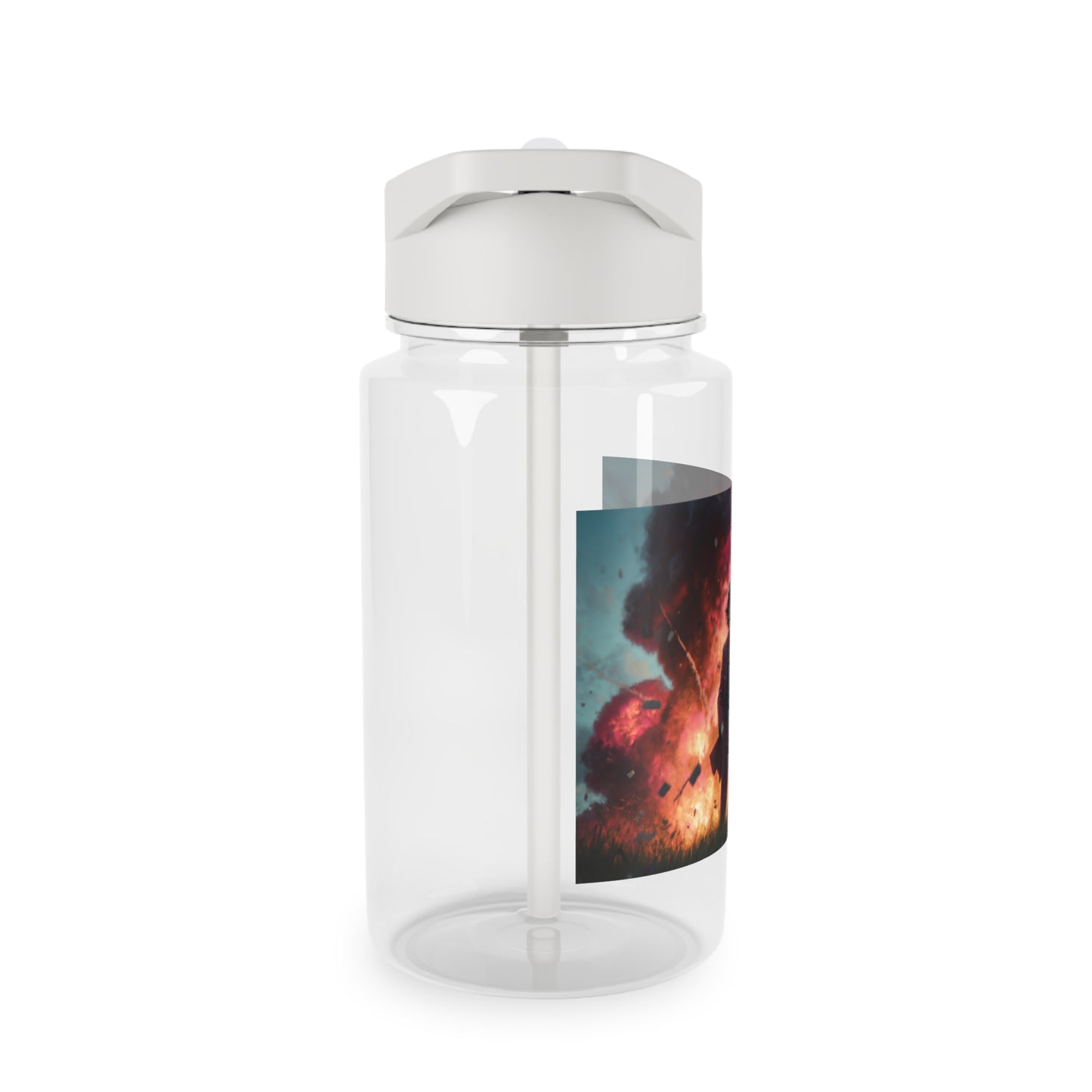 Explosive Suit Tritan Water Bottle – Fiery Chaos Calm