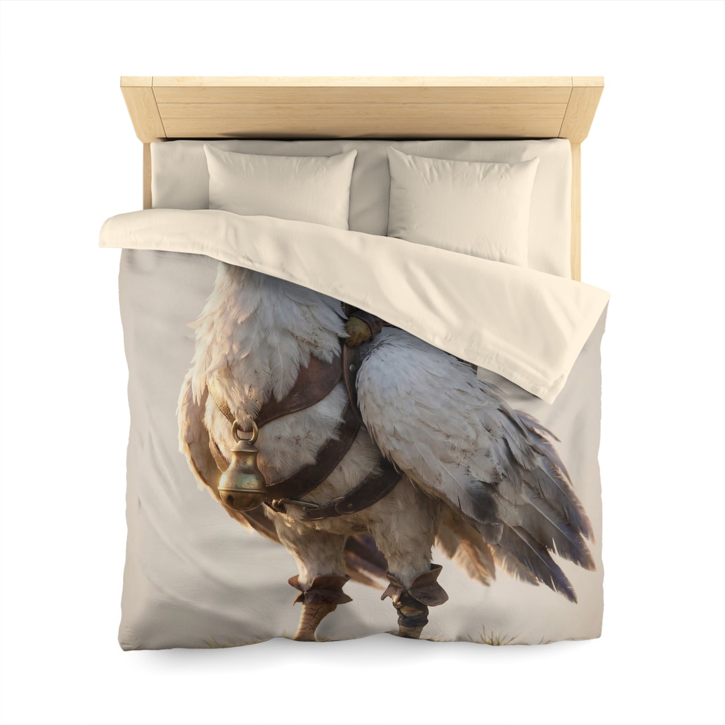 White Hawk Rider Microfiber Duvet Cover – Sunset Skybound Companion