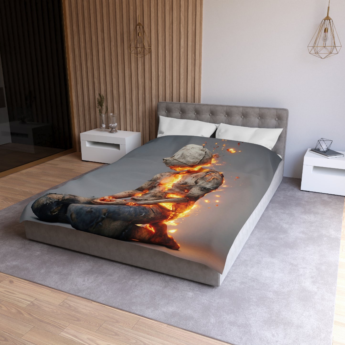 Ember-Spirit Meditation Duvet Cover – A Quiet Fire Within