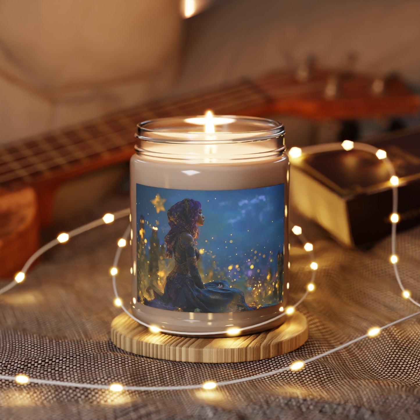 Star-Gazer Sovereign Scented Soy Candles with White Lid, 9oz – Velvet Night & Amber Glow