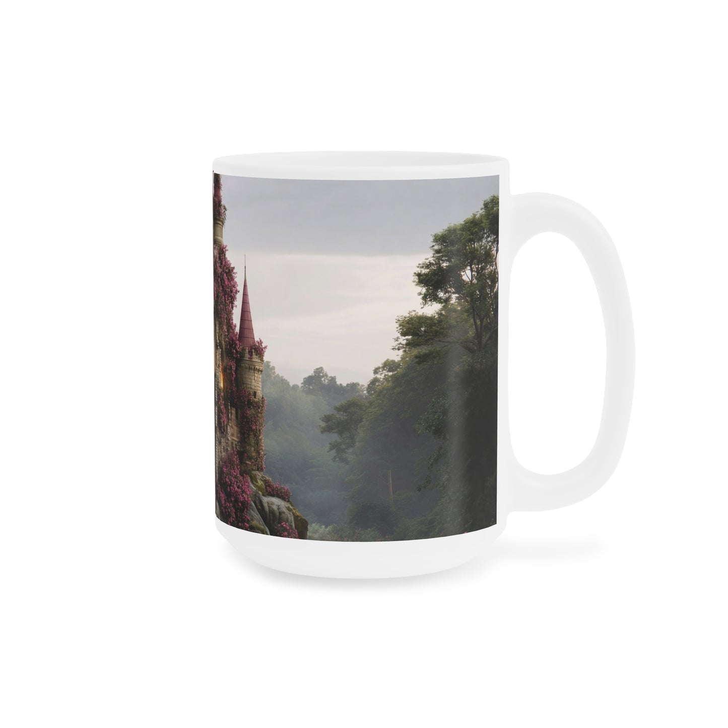 Rose-Wreathed Castle Ceramic Mugs (11oz\15oz\20oz) – Twilight Sanctuary
