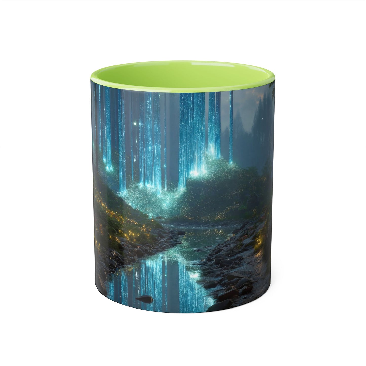 Blue Beam Forest Accent Mugs, 11oz – Luminescent Grove Streamside