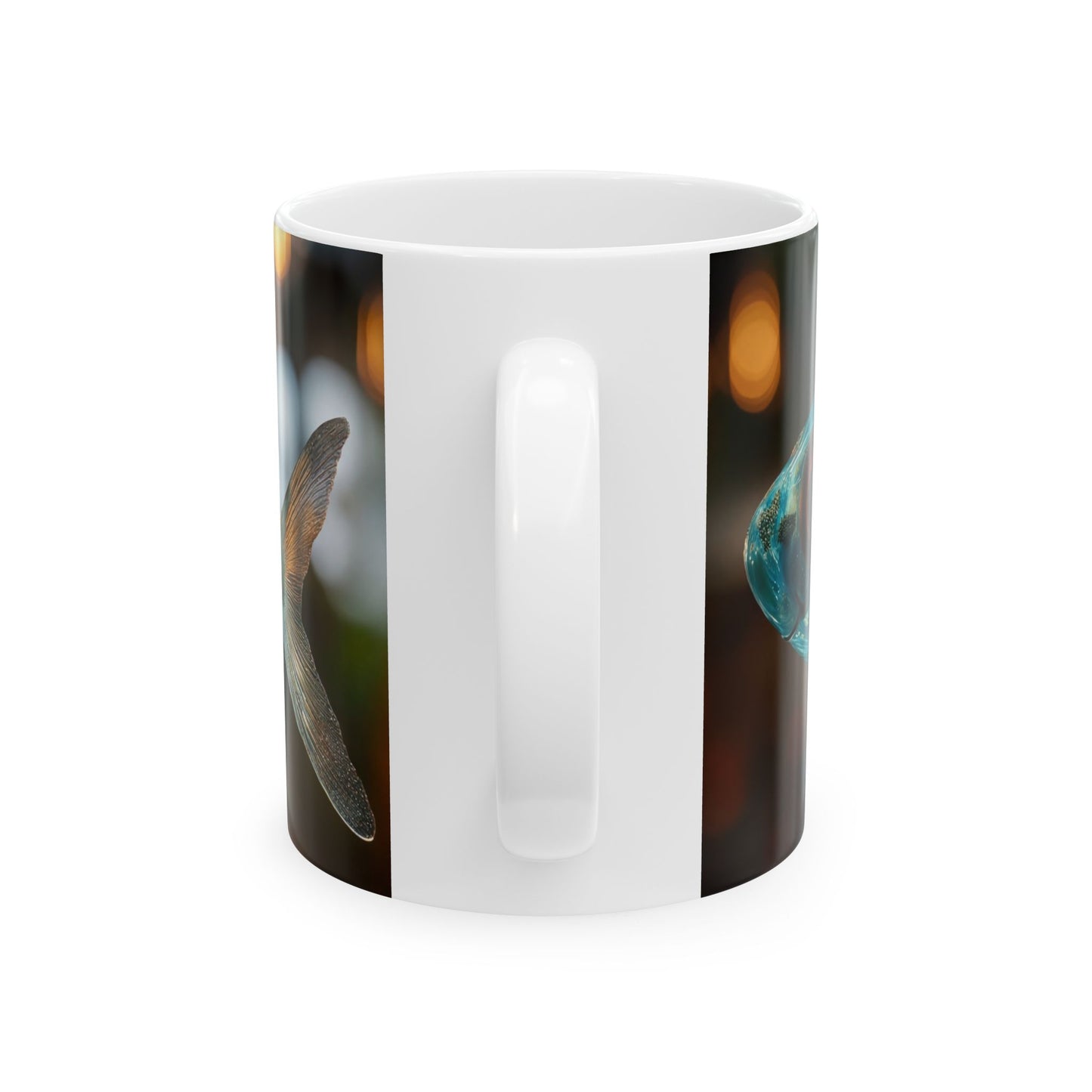 Forest Within Fish Ceramic Mug – Bioluminescent Underwater Sanctuary