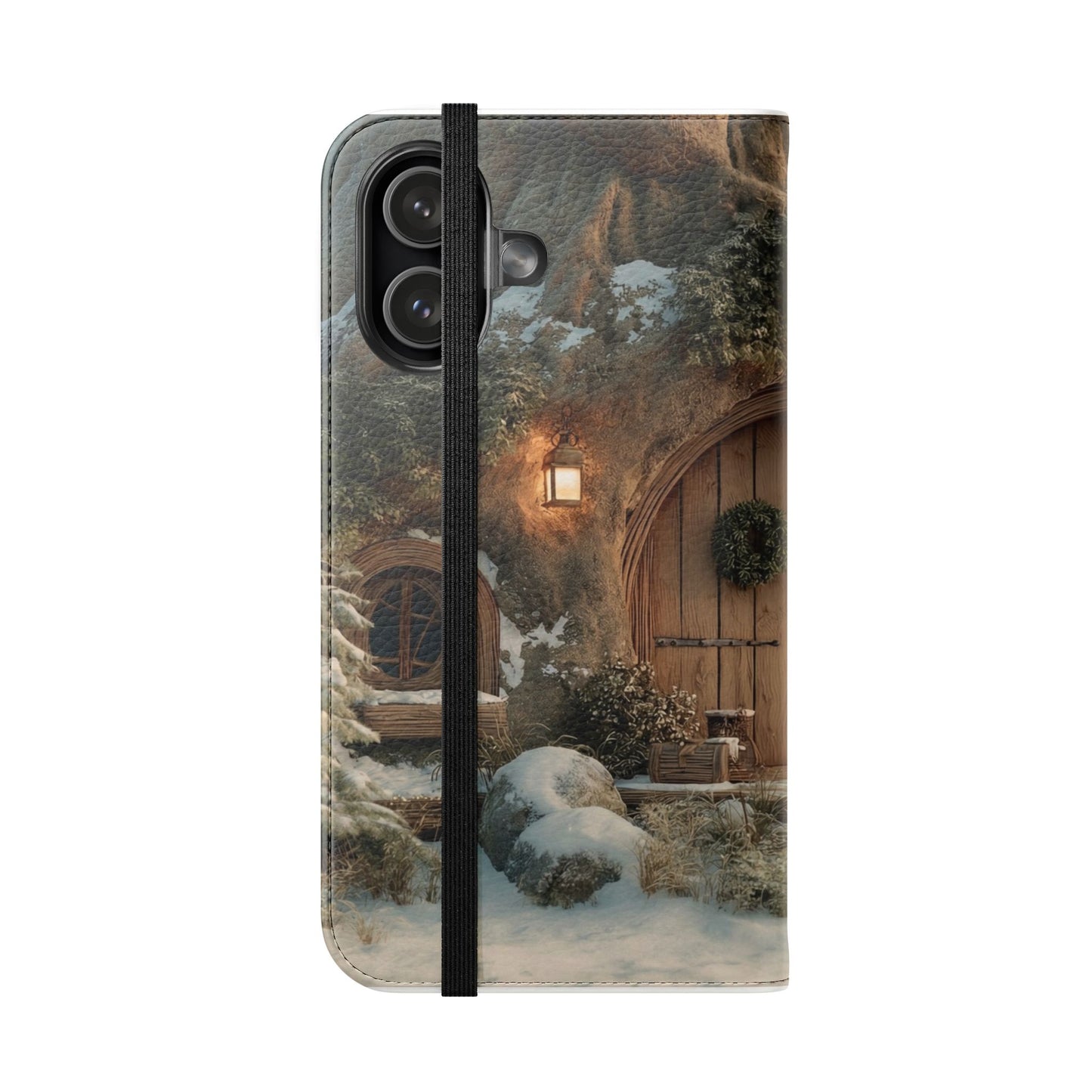 Hobbit Hole Flip Cases – Cozy Winter Doorway Scene