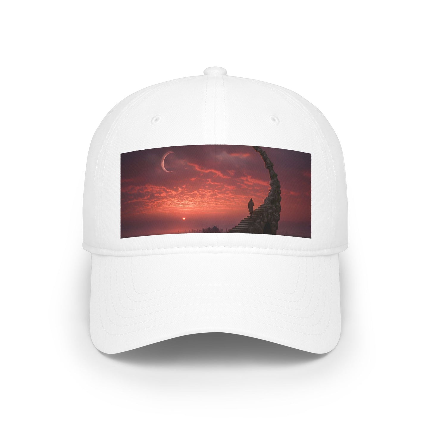 Crescent Stairway Low Profile Baseball Cap – Fiery Twilight Pathway