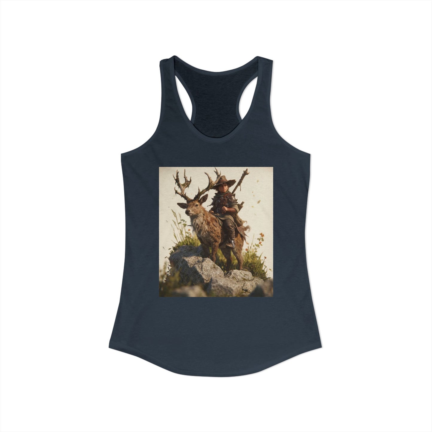 Guardian Hunter Deer Tank – Mossed Antlers Journey Graphic Racerback