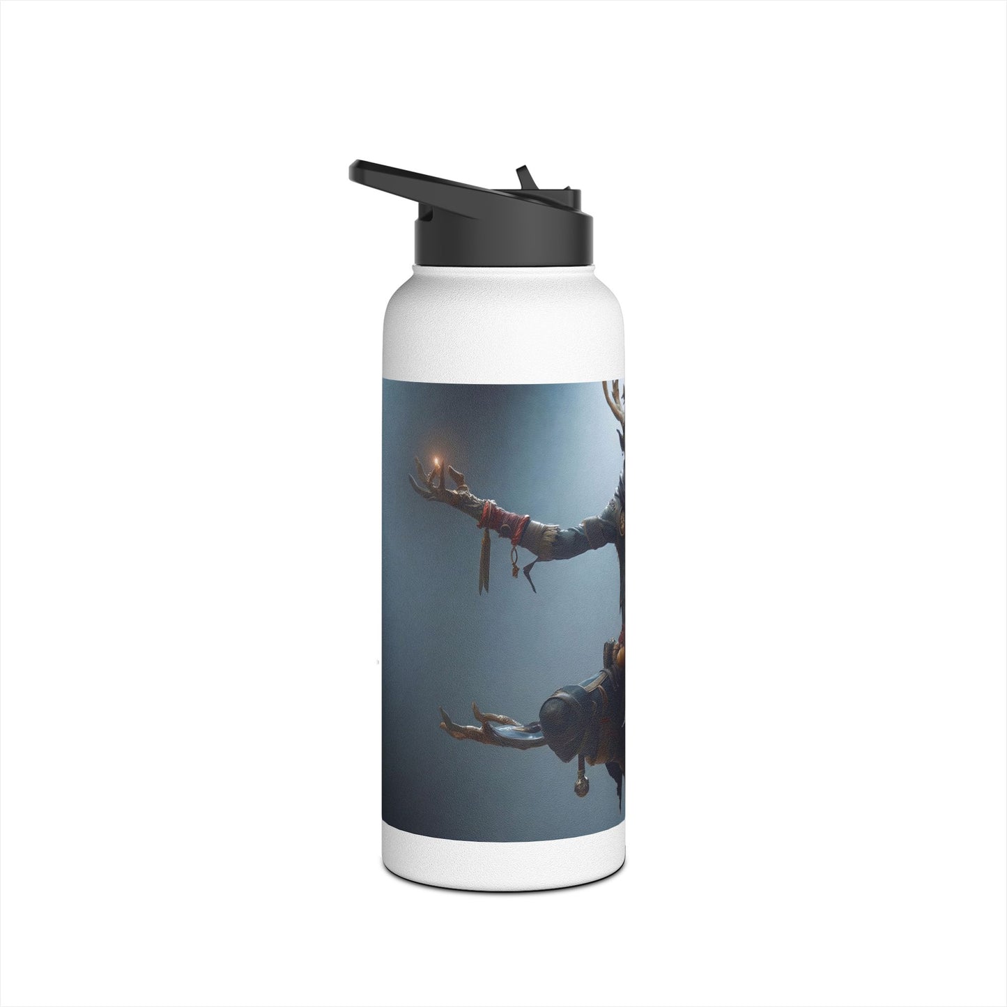 Celestial Stag Sentinel Stainless Steel Water Bottle, Standard Lid – Floating Guardian in Twilight