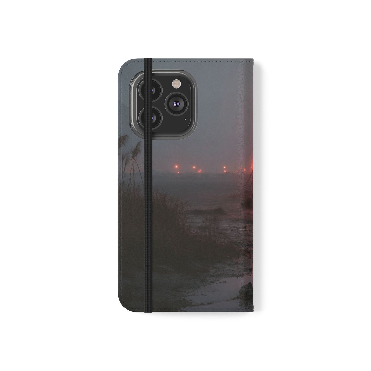 Crimson Circus Tent Flip Cases – Misty Coastside Lantern Scene
