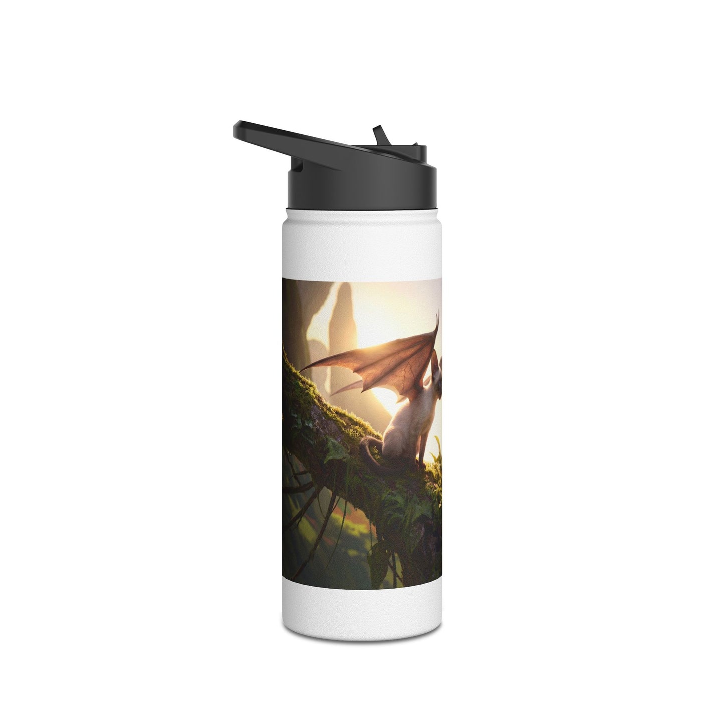Winged Siamese Kittens Water Bottle – Sunlit Grove Whispers