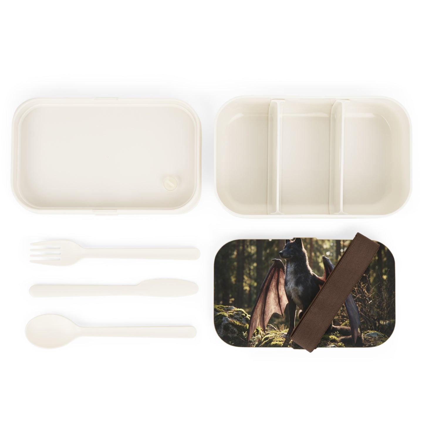 Winged Wolf Forest Bento Lunch Box – Sunlit Sentinel of the Ancient Grove