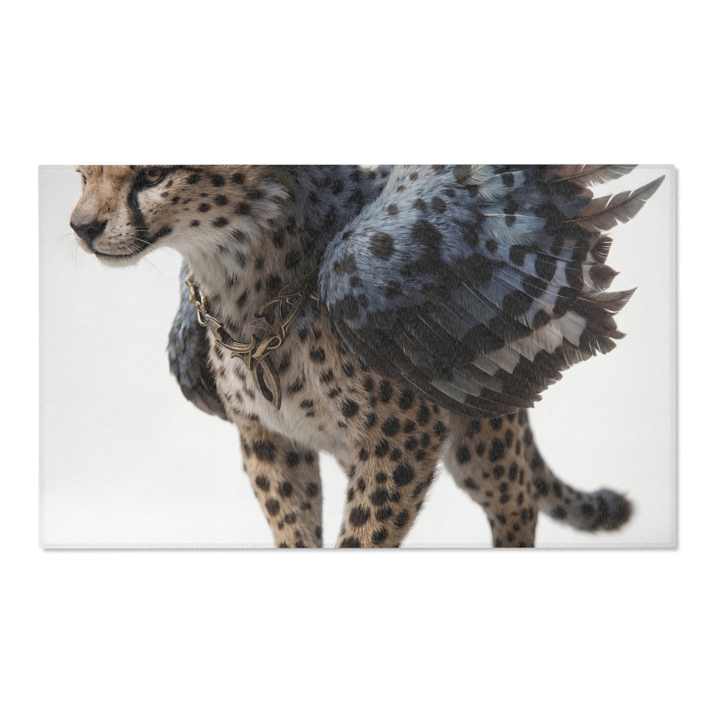 Winged Cheetah Area Rugs – Shadowed Feathered Feline Grace