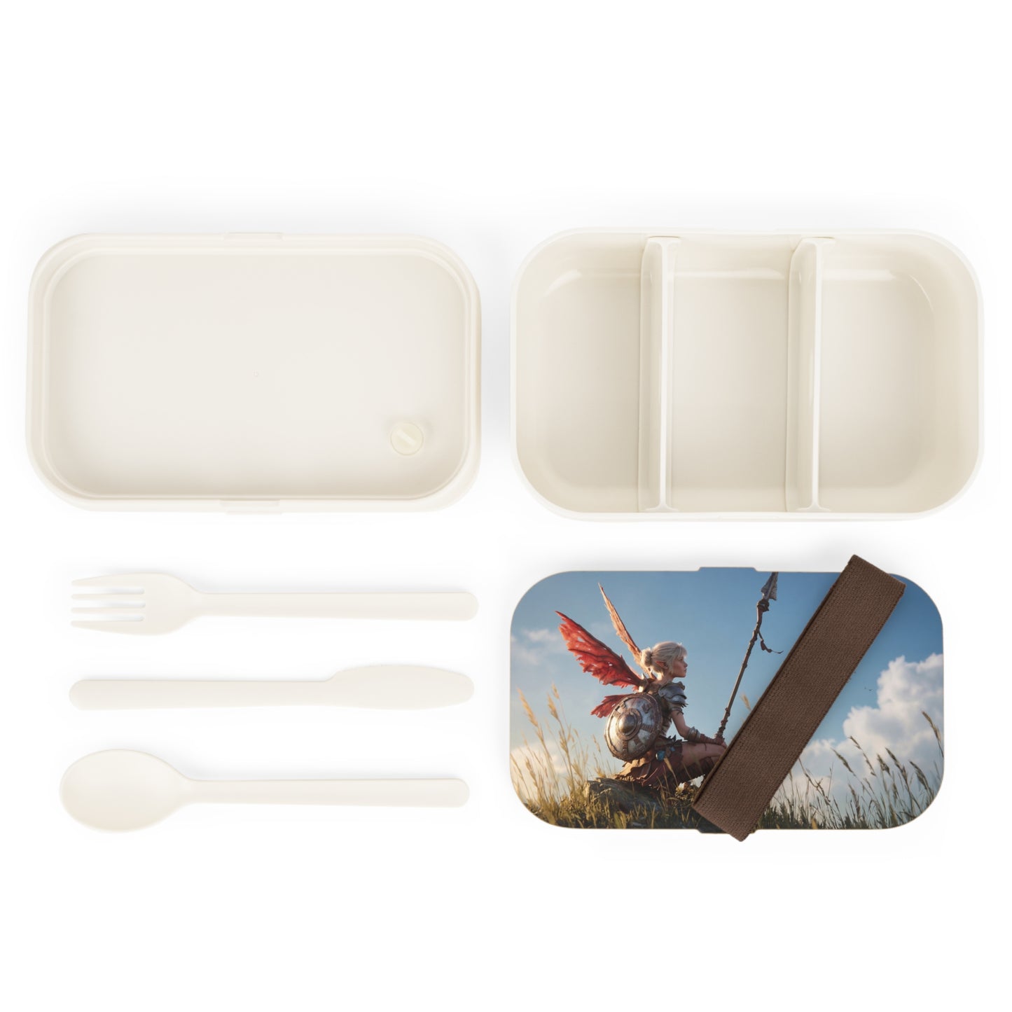 Crimson Winged Warrior Bento Lunch Box – Sunset Sentinel on the Hilltop