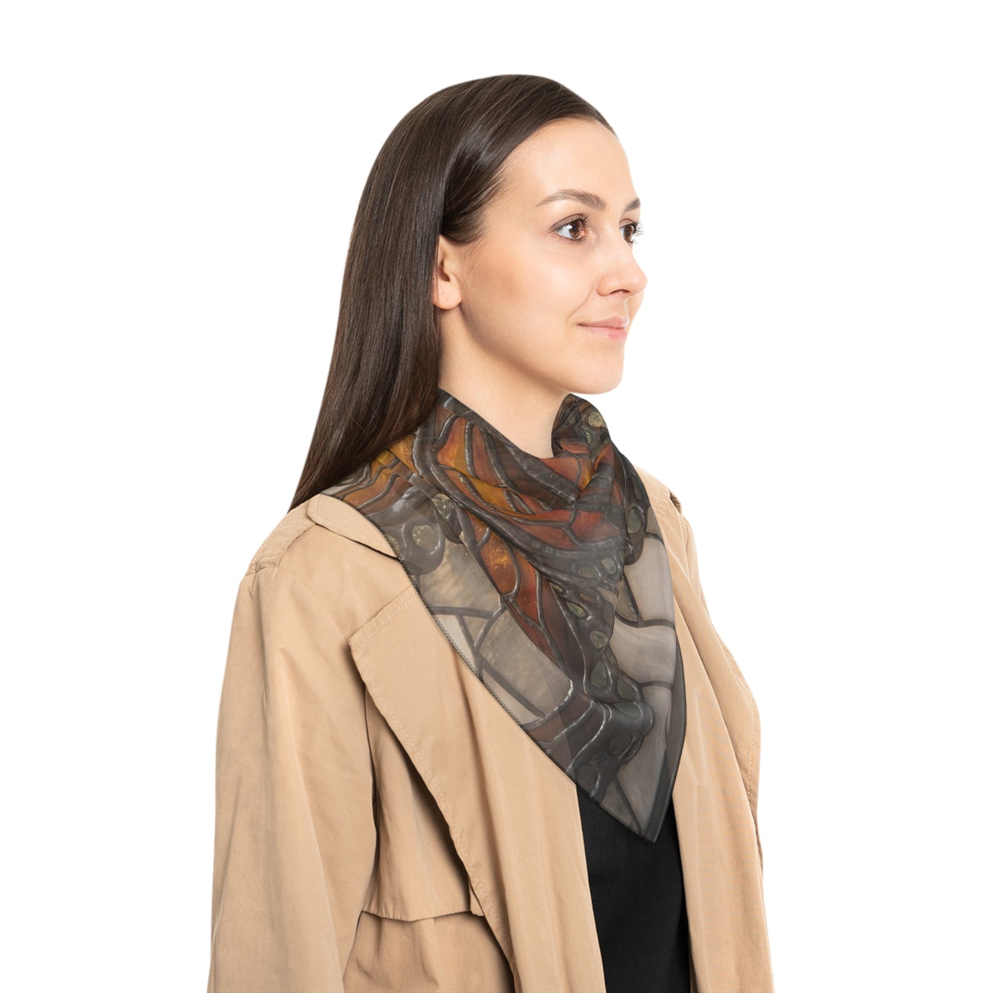 Stained Glass Octopus Poly Scarf – Amber Tides & Iron Lace